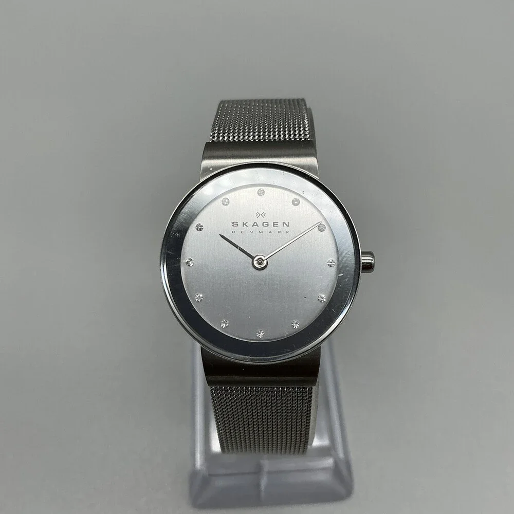 Skagen 358SSSD Womens Watch 26mm Silver Tone Mesh Stainless Steel New Battery